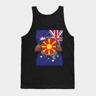 Macedonia Flag Australian Flag Ripped - Gift for Macedonian From Macedonia Tank Top